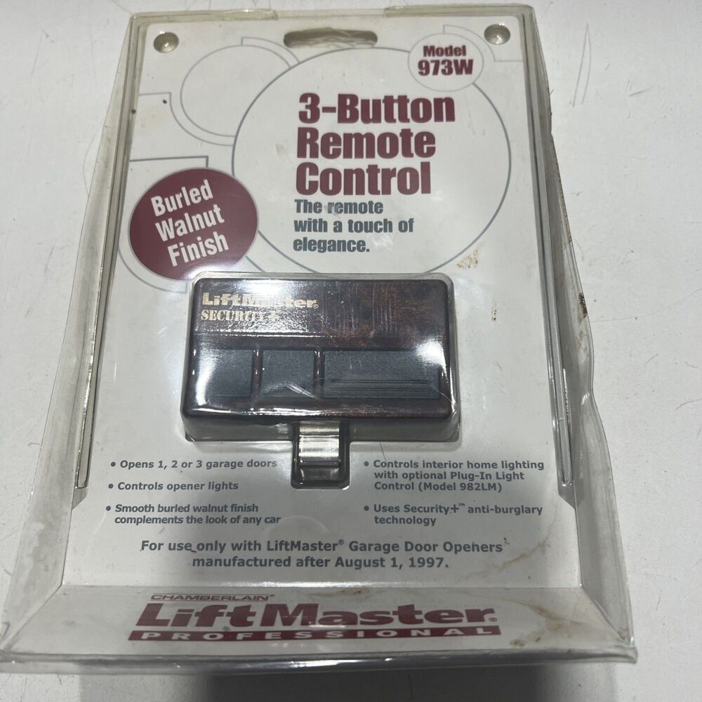 Chamberlain LiftMaster 973W ︱3-Button ︱ Remote Wood Finish︱Control︱New︱NOS